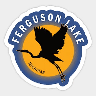 Ferguson Lake in Michigan Heron Sunrise Sticker
